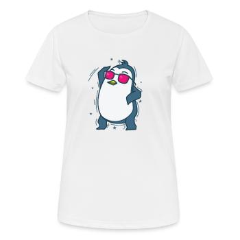 Pingouin dansant l’oiseau antarctique - T-shirt respirant Femme - blanc - Devant - AI Model Female 172 dark (172cm)