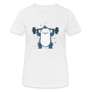 Pingouin à Weightlifting Fitness Antarctica - T-shirt respirant Femme - blanc - Devant - AI Model Female 172 dark (172cm)