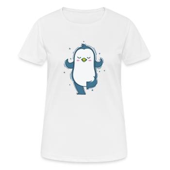 Penguin yoga ou méditation Antarctique - T-shirt respirant Femme - blanc - Devant - AI Model Female 172 dark (172cm)