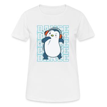 Le pingouin aime l’animal dansant Antarctique - T-shirt respirant Femme - blanc - Devant - AI Model Female 172 dark (172cm)
