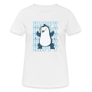Le pingouin est un oiseau animal heureux de l’Antarctique - T-shirt respirant Femme - blanc - Devant - AI Model Female 172 dark (172cm)