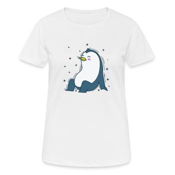 Le pingouin et le ciel nocturne Antarctique - T-shirt respirant Femme - blanc - Devant - AI Model Female 172 dark (172cm)