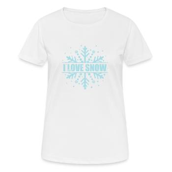 I Love Snow Winter Jahreszeit rodeln - Frauen T-Shirt atmungsaktiv - Weiß - Vorne - AI Model Female 172 dark (172cm)