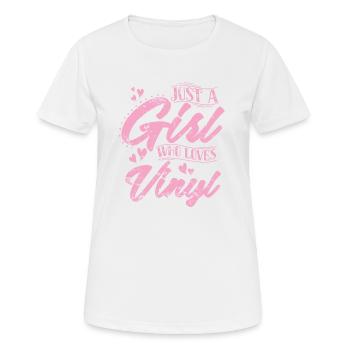 Juste une fille qui aime le disque vinyle - T-shirt respirant Femme - blanc - Devant - AI Model Female 172 dark (172cm)