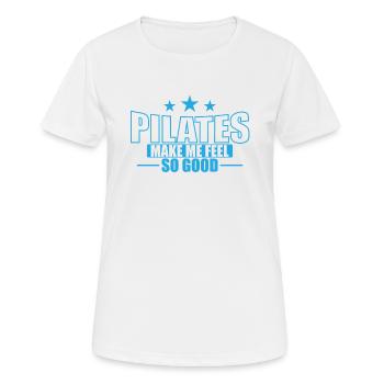 Pilates Faites-moi me sentir si bien Centrale électrique - T-shirt respirant Femme - blanc - Devant - AI Model Female 172 dark (172cm)