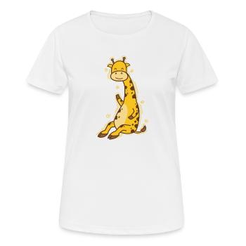 süße Giraffe Zoo Afrika Safari - Frauen T-Shirt atmungsaktiv - Weiß - Vorne - AI Model Female 172 dark (172cm)