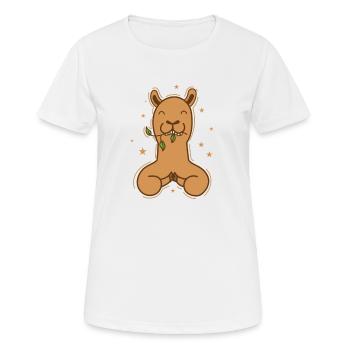 Kamel beim essen Dromedar Wüste Tier - Frauen T-Shirt atmungsaktiv - Weiß - Vorne - AI Model Female 172 dark (172cm)