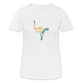 Strauß Vogel Tier in der Savanne - Frauen T-Shirt atmungsaktiv - Weiß - Vorne - AI Model Female 172 dark (172cm)