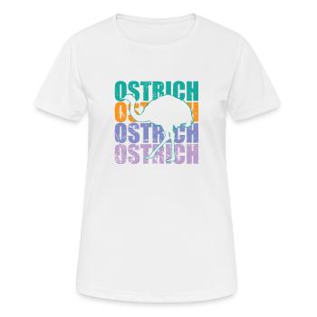 Ostrich Vogelstrauß Laufvogel Großvogel - Frauen T-Shirt atmungsaktiv - Weiß - Vorne - AI Model Female 172 dark (172cm)