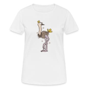 Vogel Strauß ist verwirrt Laufvogel - Frauen T-Shirt atmungsaktiv - Weiß - Vorne - AI Model Female 172 dark (172cm)