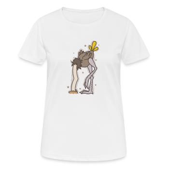 Strauß mit Kopf im Boden Laufvogel - Frauen T-Shirt atmungsaktiv - Weiß - Vorne - AI Model Female 172 dark (172cm)
