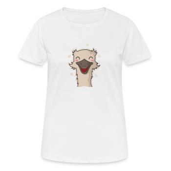 glücklicher Strauß Laufvogel Tier - Frauen T-Shirt atmungsaktiv - Weiß - Vorne - AI Model Female 172 dark (172cm)