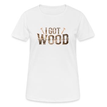 I got Wood Waldarbeiter - Women's Breathable T-Shirt - white - Front - AI Model Female 172 dark (172cm)