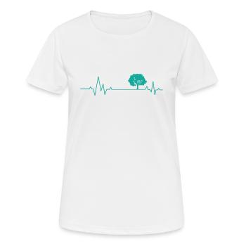 Herzschlaglinie mit einem Baum Natur Wälder - Frauen T-Shirt atmungsaktiv - Weiß - Vorne - AI Model Female 172 dark (172cm)