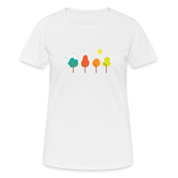 Comic Bäume Natur Wälder Blätter Umwelt - Frauen T-Shirt atmungsaktiv - Weiß - Vorne - AI Model Female 172 dark (172cm)