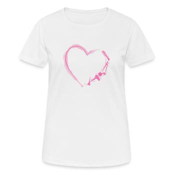 Herz mit Friseur Arbeitsmittel Beruf Haare - Frauen T-Shirt atmungsaktiv - Weiß - Vorne - AI Model Female 172 dark (172cm)