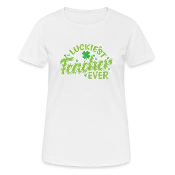 L’enseignant le plus chanceux de tous les temps La Saint-Patrick - T-shirt respirant Femme - blanc - Devant - AI Model Female 172 dark (172cm)