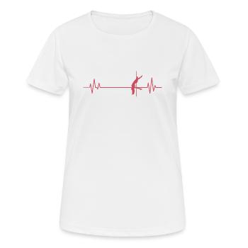 Herzschlaglinie Pole Dance Stange Sport - Frauen T-Shirt atmungsaktiv - Weiß - Vorne - AI Model Female 172 dark (172cm)