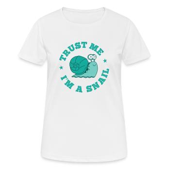 Croyez-moi, je suis un animal en coquille d’escargot - T-shirt respirant Femme - blanc - Devant - AI Model Female 172 dark (172cm)