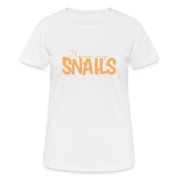 J’aime mon animal en carapace d’escargot d’escargot - T-shirt respirant Femme - blanc - Devant - AI Model Female 172 dark (172cm)