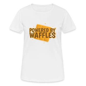 Powered by Waffles Teig Gebäck Snack - Frauen T-Shirt atmungsaktiv - Weiß - Vorne - AI Model Female 172 dark (172cm)