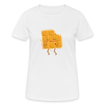 angegessene Waffel Teig Gebäck Snack - Frauen T-Shirt atmungsaktiv - Weiß - Vorne - AI Model Female 172 dark (172cm)