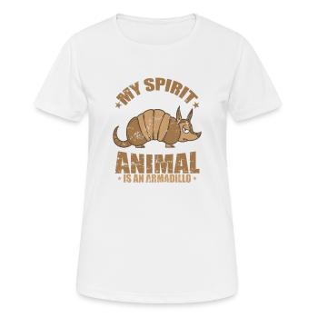 Mon animal spirituel est un mammifère tatou - T-shirt respirant Femme - blanc - Devant - AI Model Female 172 dark (172cm)