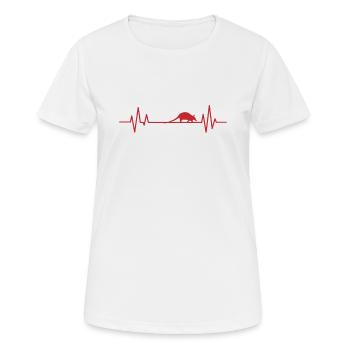 Ligne de battement de coeur, mammifère du désert tatou - T-shirt respirant Femme - blanc - Devant - AI Model Female 172 dark (172cm)