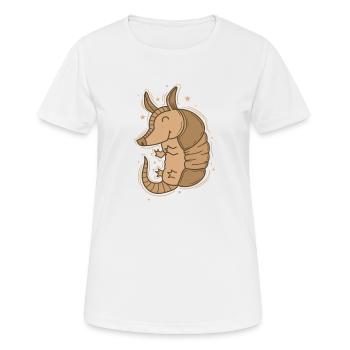 Le tatou est un mammifère du désert heureux - T-shirt respirant Femme - blanc - Devant - AI Model Female 172 dark (172cm)