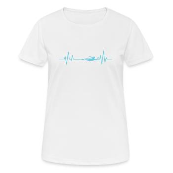 Herzschlaglinie Schwimmen Sport - Frauen T-Shirt atmungsaktiv - Weiß - Vorne - AI Model Female 172 dark (172cm)
