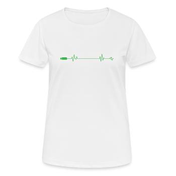 Module de mémoire de ligne de battement de cœur de clé USB - T-shirt respirant Femme - blanc - Devant - AI Model Female 172 dark (172cm)