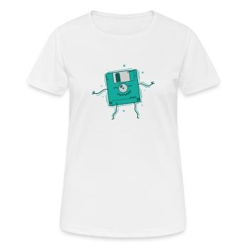 Diskette tanzt Retrospeichermodul Datenträger - Frauen T-Shirt atmungsaktiv - Weiß - Vorne - AI Model Female 172 dark (172cm)