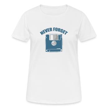 Never Forget Diskette Retrospeichermodul - Frauen T-Shirt atmungsaktiv - Weiß - Vorne - AI Model Female 172 dark (172cm)