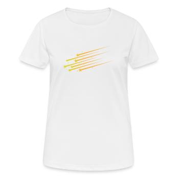 Sternschnuppen Schweif Weltraum - Frauen T-Shirt atmungsaktiv - Weiß - Vorne - AI Model Female 172 dark (172cm)