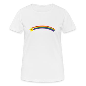 colorful LGBTQ shooting star outer space - Women's Breathable T-Shirt - white - Front - AI Model Female 172 dark (172cm)