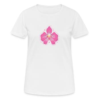 Orchid Botany Flower Plant - Women's Breathable T-Shirt - white - Front - AI Model Female 172 dark (172cm)