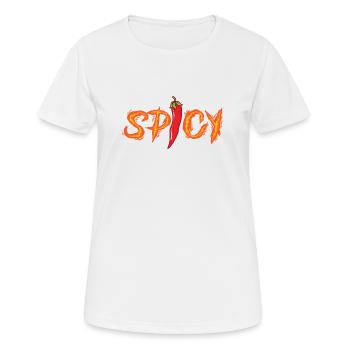Piment épicé Épicé Chaleur - T-shirt respirant Femme - blanc - Devant - AI Model Female 172 dark (172cm)