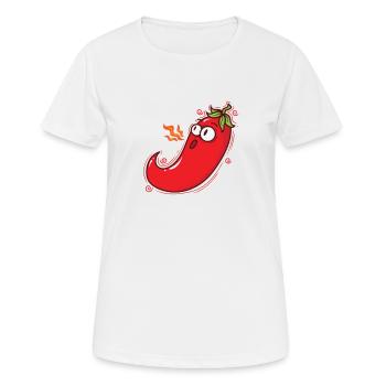 Piment Chaleur Épice Chaleur Degré de piquant - T-shirt respirant Femme - blanc - Devant - AI Model Female 172 dark (172cm)