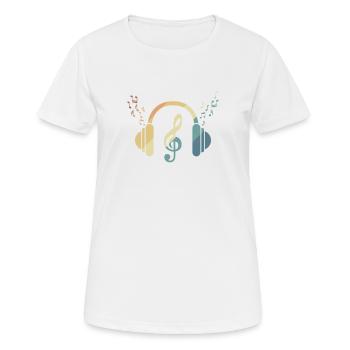 Kopfhörer Notenschlüssel Musik Musikton - Frauen T-Shirt atmungsaktiv - Weiß - Vorne - AI Model Female 172 dark (172cm)