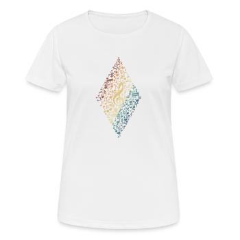 Musik Violinschlüssel Wolke aus Noten Musikton - Frauen T-Shirt atmungsaktiv - Weiß - Vorne - AI Model Female 172 dark (172cm)