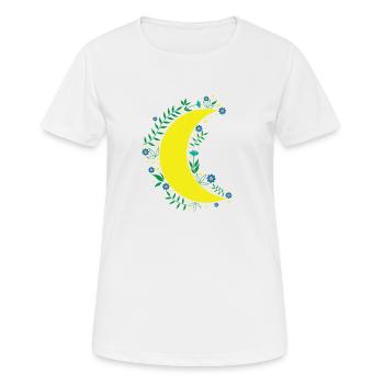 Mond Blumen unendlicher Nachthimmel - Frauen T-Shirt atmungsaktiv - Weiß - Vorne - AI Model Female 172 dark (172cm)