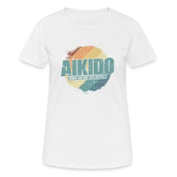 commence et se termine par l’entraînement Respect Aikido - T-shirt respirant Femme - blanc - Devant - AI Model Female 172 dark (172cm)