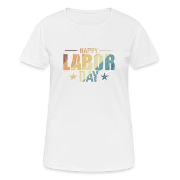 Bonne fête du Travail aux États-Unis - T-shirt respirant Femme - blanc - Devant - AI Model Female 172 dark (172cm)