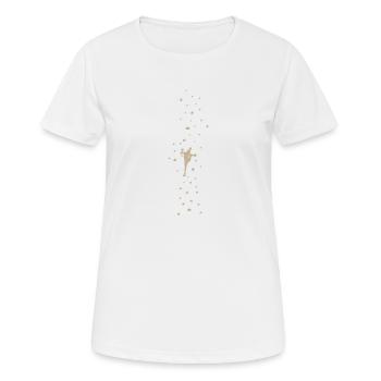 Kletterwand Bouldern - Frauen T-Shirt atmungsaktiv - Weiß - Vorne - AI Model Female 172 dark (172cm)