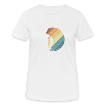 Escalade de bloc la nuit - T-shirt respirant Femme - blanc - Devant - AI Model Female 172 dark (172cm)