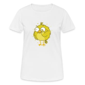 Kanarienvogel als Streber mit Brille - Frauen T-Shirt atmungsaktiv - Weiß - Vorne - AI Model Female 172 dark (172cm)