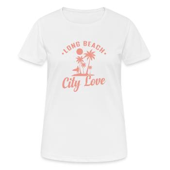Long Beach, une ville des États-Unis - T-shirt respirant Femme - blanc - Devant - AI Model Female 172 dark (172cm)