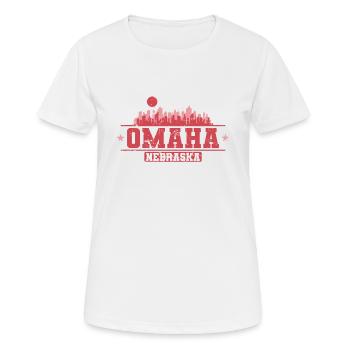 Omaha City, Nebraska - Women's Breathable T-Shirt - white - Front - AI Model Female 172 dark (172cm)