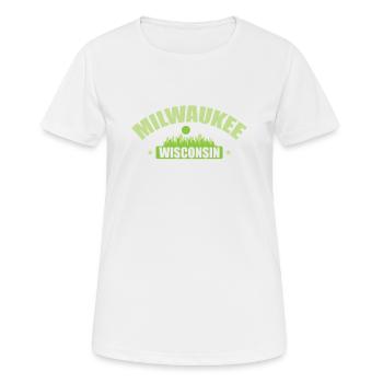 Milwaukee, une ville du Wisconsin, dans le Wisconsin. - T-shirt respirant Femme - blanc - Devant - AI Model Female 172 dark (172cm)