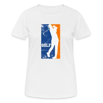 Golf Abschlag Eisen Trendsport Abschlag Golfball - Frauen T-Shirt atmungsaktiv - Weiß - Vorne - AI Model Female 172 dark (172cm)